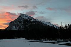 18A Mount Rundle At Sunrise From Bow River Bridge In Banff In Winter.jpg